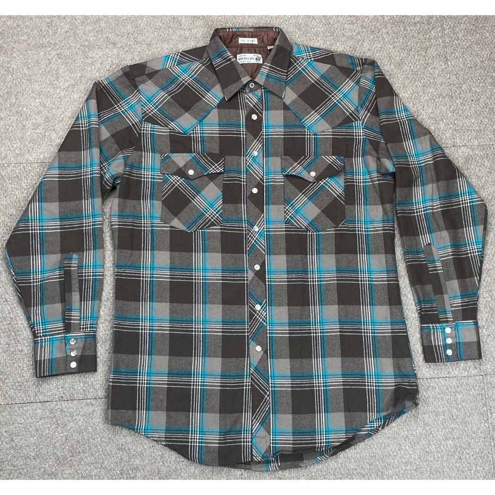 Roebucks Vintage Men's Button Up Long Sleeve Flannel Shirt‎ Size Large Tall